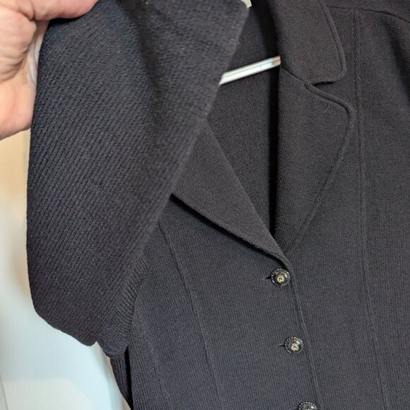 Vintage St. John Collection Santana Knit Blazer | 16 | Black | EVC | USA Made - Picture 5 of 10